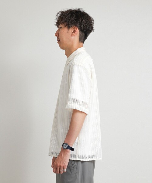 NOLLEY’S(ノーリーズ)の「レースワンナップカラー 半袖ニットシャツ 26SS(シャツ/ブラウス・メンズ・ホワイト系その他/アイボリー・L/M)」の21枚目の写真