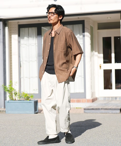 jiggys shop(ジギーズショップ)の「2タック ワイドシルエット テーパード チノパン(チノパンツ・メンズ・ネイビー/ホワイト/ベージュ・MEDIUM/LARGE/X-LARGE)」の6枚目の写真