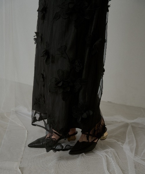 LE'RURE(リルアー)の「Flower motif puffsleeve dress(ドレス・レディース・グレー/ブラック・M-Long/MEDIUM/SMALL)」の22枚目の写真