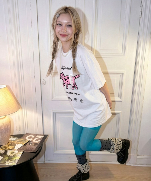 BLOW（ブロウ）の「DOSAN atelier x BLOW Kat Love Chur（Tシャツ/カットソー・レディース・ホワイト・FREE）」の5枚目の写真