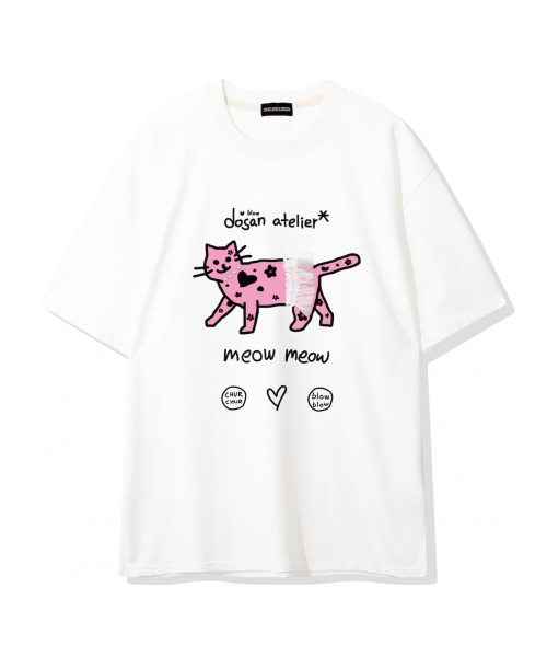 BLOW（ブロウ）の「DOSAN atelier x BLOW Kat Love Chur（Tシャツ/カットソー・レディース・ホワイト・FREE）」の6枚目の写真