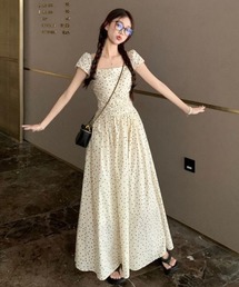 Ritzy（リッツィー）の「ドット柄スクエアネックマキシワンピース（ワンピース）」