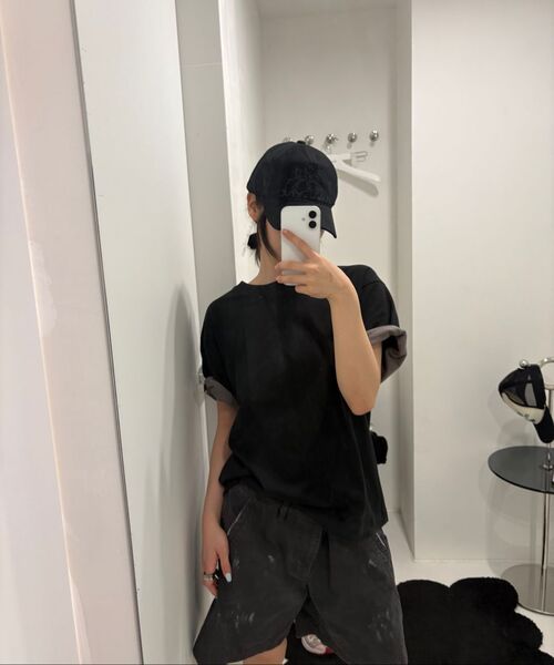 SLOWACID（スローアシッド）の「SA REFINED FLIP-CUFF SEMI-CROP TEE [BLACK]（Tシャツ/カットソー・レディース・その他・SMALL/MEDIUM/LARGE/X-LARGE）」の9枚目の写真