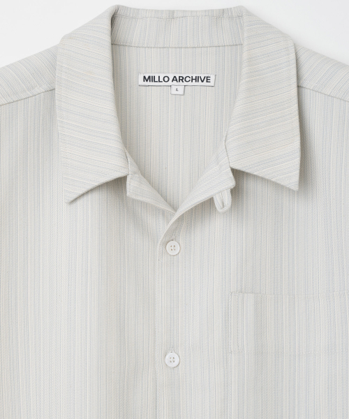 Millo Archive（ミロ アーカイブ）の「トーナルウィーブハーフシャツ[ライトブルー]（シャツ/ブラウス・メンズ・その他・MEDIUM/LARGE/X-LARGE）」の2枚目の写真