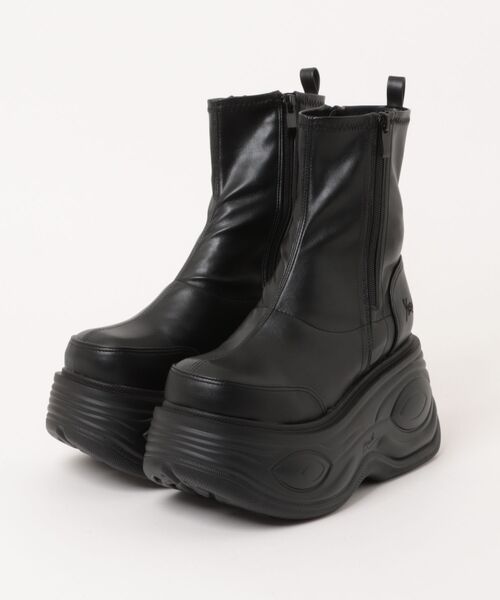 YOSUKE(ヨースケ)の「「YOSUKE/ヨースケ」厚底ストレッチショートブーツ(ブーツ・レディース・グレー/ブラック/ブラック系その他2/ホワイト・23/22.5/25/24.5/24/23.5)」の1枚目の写真