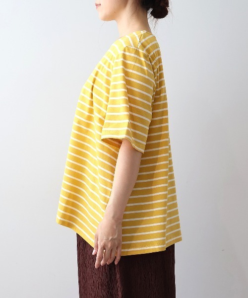 MB mint breeze(エムビーミントブリーズ)の「【WEB限定】【LL~6L 大きいサイズ】フレアヘムボーダーTシャツ(Tシャツ/カットソー・レディース・イエロー/ネイビー/ブラック・4L/6L/LL/3L/5L)」の18枚目の写真