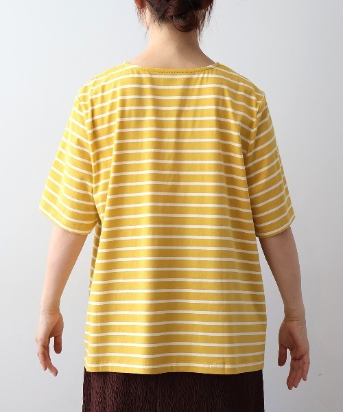 MB mint breeze(エムビーミントブリーズ)の「【WEB限定】【LL~6L 大きいサイズ】フレアヘムボーダーTシャツ(Tシャツ/カットソー・レディース・イエロー/ネイビー/ブラック・4L/6L/LL/3L/5L)」の19枚目の写真