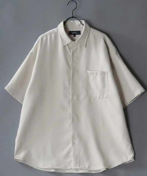 SITRY(シトリー)の「Dress Shirt with Tie/2WAY ネクタイ付き オーバーサイズ 半袖シャツ ドレスシャツ(シャツ/ブラウス・メンズ・ブラック/ベージュ/グレイッシュブルー/ホワイト/ライトグレー・L/M)」の12枚目の写真