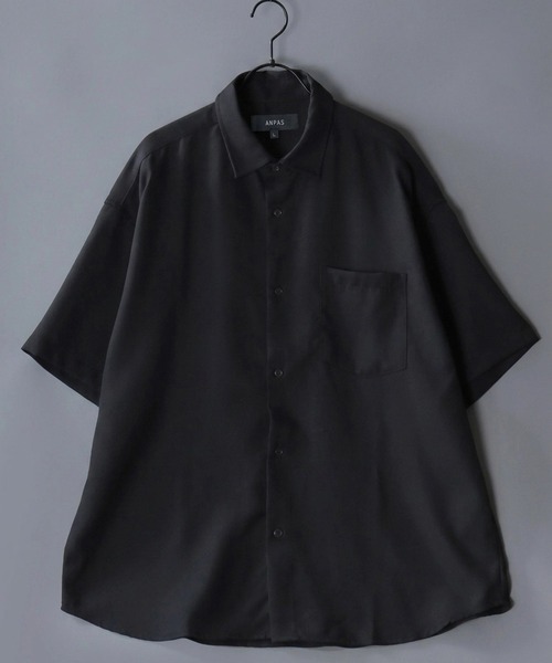 SITRY(シトリー)の「Dress Shirt with Tie/2WAY ネクタイ付き オーバーサイズ 半袖シャツ ドレスシャツ(シャツ/ブラウス・メンズ・ブラック/ベージュ/グレイッシュブルー/ホワイト/ライトグレー・L/M)」の10枚目の写真