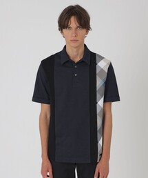 BLACK LABEL CRESTBRIDGE（ブラックレーベル・クレストブリッジ）の「パネルストライプチェックポロシャツ（Tシャツ/カットソー）」