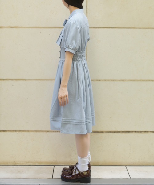 axes femme(アクシーズファム)の「リボンセットフラシOP(ワンピース・レディース・ブラウン/グリーン/サックスブルー・MEDIUM)」の5枚目の写真