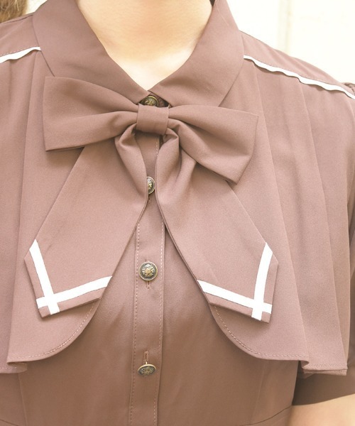 axes femme(アクシーズファム)の「リボンセットフラシOP(ワンピース・レディース・ブラウン/グリーン/サックスブルー・MEDIUM)」の11枚目の写真