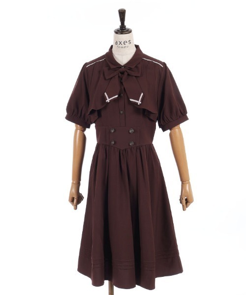 axes femme(アクシーズファム)の「リボンセットフラシOP(ワンピース・レディース・ブラウン/グリーン/サックスブルー・MEDIUM)」の12枚目の写真