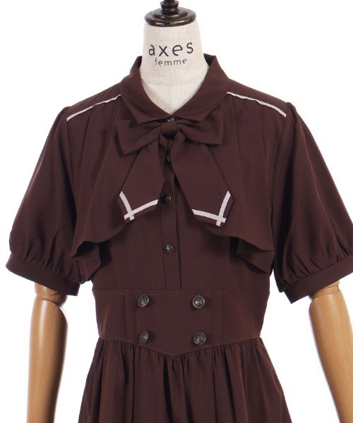 axes femme(アクシーズファム)の「リボンセットフラシOP(ワンピース・レディース・ブラウン/グリーン/サックスブルー・MEDIUM)」の15枚目の写真