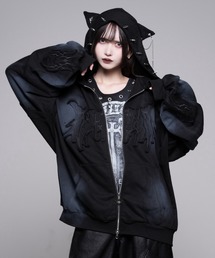 REFLEM（レフレム）の「『REFLEM/レフレム』顔料加工猫耳ZIPフーディー/ジップパーカー（パーカー）」