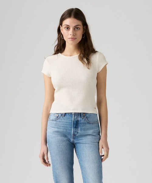 Levi's(リーバイス)の「Levi's/リーバイス DRY GOODS ワッフルTシャツ(Tシャツ/カットソー・レディース・ホワイト・XS/S/M)」の2枚目の写真
