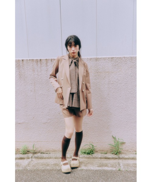 LILY BROWN(リリーブラウン)の「アメスリティアードブラウス(シャツ/ブラウス・レディース・チェック/オフホワイト/ミント/ダークグレー・F)」の9枚目の写真