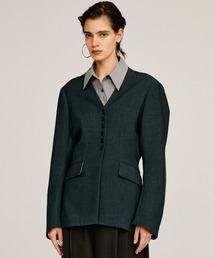 PRANK PROJECT | 【2026Autumn Pre-Order】パデッドショルダーVネックジャケット / Padded Shoulder V-Neck Jacket(テーラードジャケット)