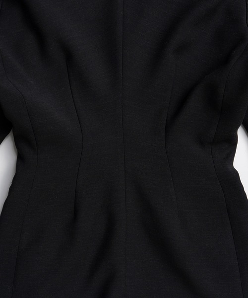PRANK PROJECT(プランクプロジェクト)の「【2026Autumn Pre-Order】パデッドショルダーVネックジャケット / Padded Shoulder V-Neck Jacket(テーラードジャケット・レディース・チャコールグレー/ブラック・FREE)」の15枚目の写真