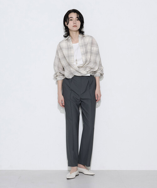 COMME CA(コムサ)の「〔 Sサイズ 〕 モノトーンシアーチェック シャツ(シャツ/ブラウス・レディース・ブラック・5号)」の6枚目の写真