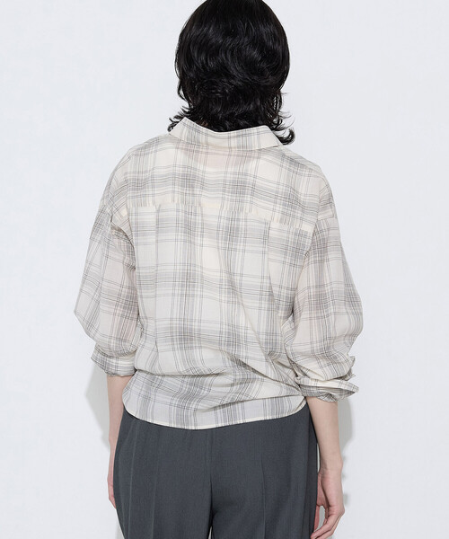 COMME CA(コムサ)の「〔 Sサイズ 〕 モノトーンシアーチェック シャツ(シャツ/ブラウス・レディース・ブラック・5号)」の14枚目の写真
