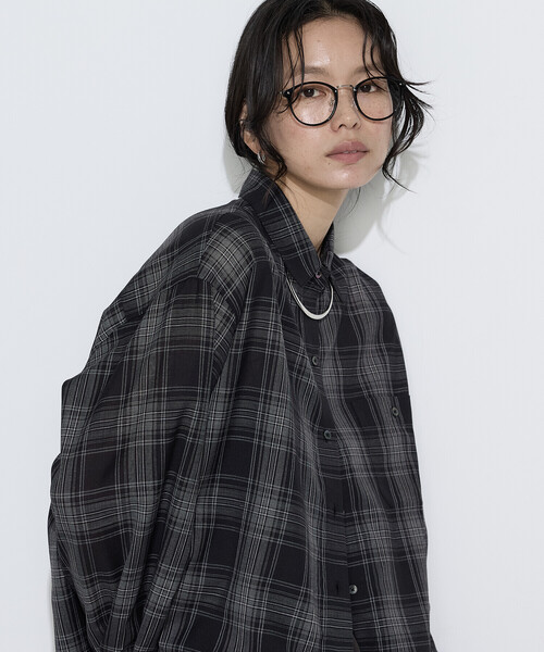 COMME CA(コムサ)の「〔 Sサイズ 〕 モノトーンシアーチェック シャツ(シャツ/ブラウス・レディース・ブラック・5号)」の18枚目の写真