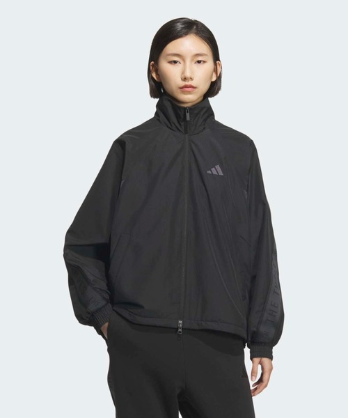 adidas(アディダス)の「ワーディング ルーズフィット ウーブンジャケット / アディダス adidas(ブルゾン・レディース・ブラック・XX-LARGE/LARGE/MEDIUM/SMALL/X-LARGE/X-SMALL)」の1枚目の写真
