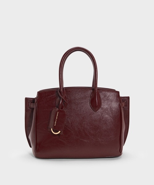 CHARLES & KEITH(チャールズ & キース)の「Ginevra ラージジネヴラ トートバッグ(トートバッグ・レディース・ワインレッド/ブラック・M)」の2枚目の写真