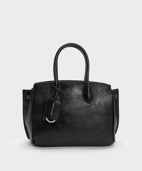 CHARLES & KEITH(チャールズ & キース)の「Ginevra ラージジネヴラ トートバッグ(トートバッグ・レディース・ワインレッド/ブラック・M)」の4枚目の写真