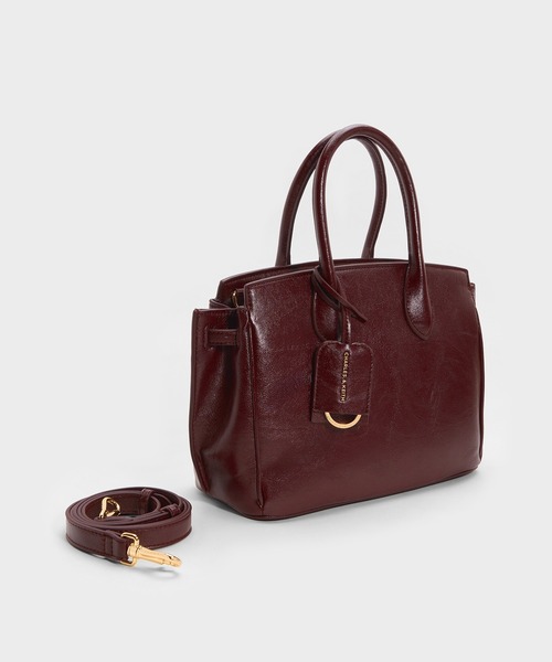 CHARLES & KEITH(チャールズ & キース)の「Ginevra ラージジネヴラ トートバッグ(トートバッグ・レディース・ワインレッド/ブラック・M)」の12枚目の写真