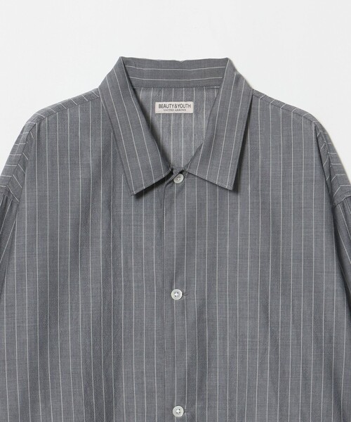 BEAUTY&YOUTH UNITED ARROWS(ビューティーアンドユースユナイテッドアローズ)の「ボイル シアー ピンストライプ シャツ(シャツ/ブラウス・メンズ・コバルトブルー/ダークグレー・L/M/XL/S)」の9枚目の写真