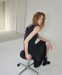 Dual Drape Dress_Black