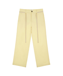 DEINET CHECK STRING PANTS IN YELLOW
