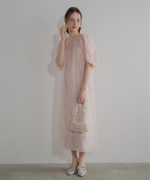 JUMELLE(ジュメロ)の「フロッキーフラワードレス(ドレス・レディース・ピンク/ブラック・SMALL/MEDIUM)」の12枚目の写真
