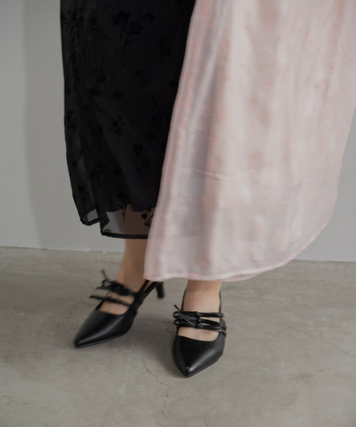 JUMELLE(ジュメロ)の「フロッキーフラワードレス(ドレス・レディース・ピンク/ブラック・SMALL/MEDIUM)」の3枚目の写真