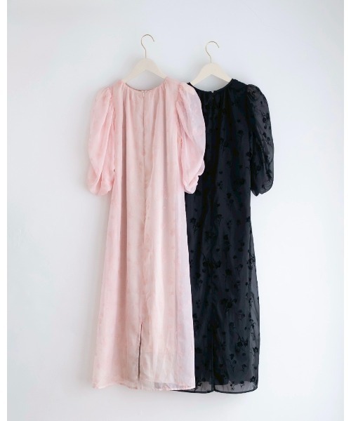 JUMELLE(ジュメロ)の「フロッキーフラワードレス(ドレス・レディース・ピンク/ブラック・SMALL/MEDIUM)」の7枚目の写真