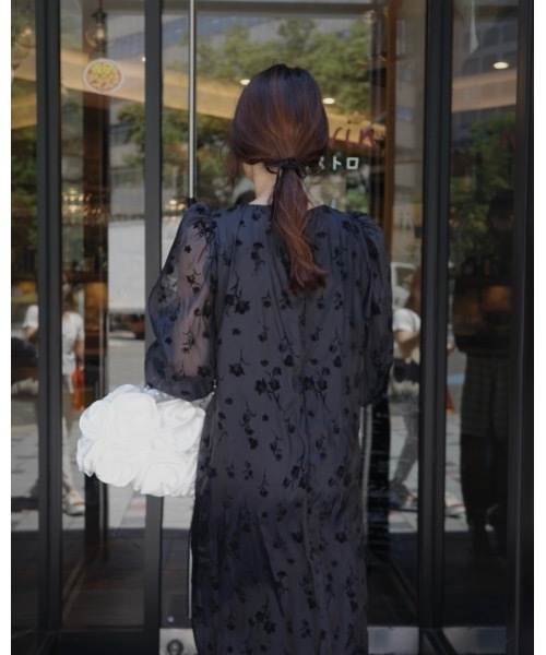 JUMELLE(ジュメロ)の「フロッキーフラワードレス(ドレス・レディース・ピンク/ブラック・SMALL/MEDIUM)」の17枚目の写真