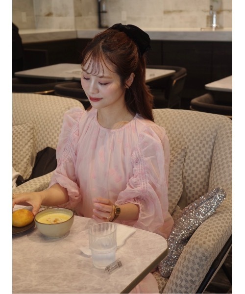 JUMELLE(ジュメロ)の「フロッキーフラワードレス(ドレス・レディース・ピンク/ブラック・SMALL/MEDIUM)」の18枚目の写真