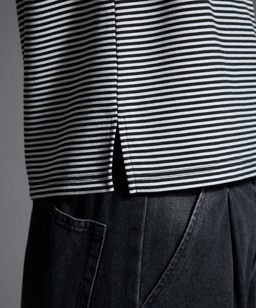 Loose/ルース（ルース）の「ドレープボーダーショートタンクトップ（タンクトップ・メンズ・ホワイト系/ブラック系・S/M/L）」の5枚目の写真
