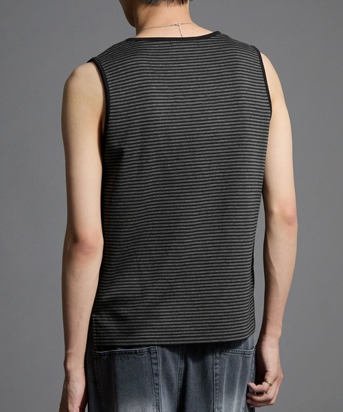 Loose/ルース（ルース）の「ドレープボーダーショートタンクトップ（タンクトップ・メンズ・ホワイト系/ブラック系・S/M/L）」の21枚目の写真