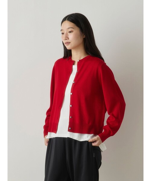 MidiUmi(ミディウミ)の「MidiUmi クルーネックニットカーディガン(カーディガン/ボレロ・レディース・ネイビー/チャコールグレー/ブラウン/レッド/ブラック・FREE)」の12枚目の写真