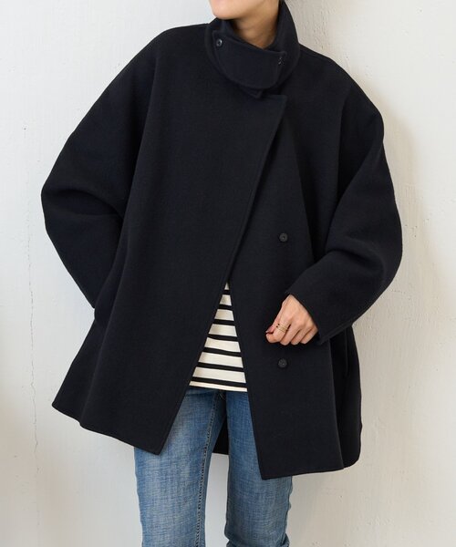 BEARDSLEY(ビアズリー)の「《8/28(金)12:00予約開始》ドルマンリバーコート(その他アウター・レディース・ネイビー/ブラック・0/1)」の7枚目の写真