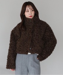もこもこリング ボアスタンドブルゾン ショートコート