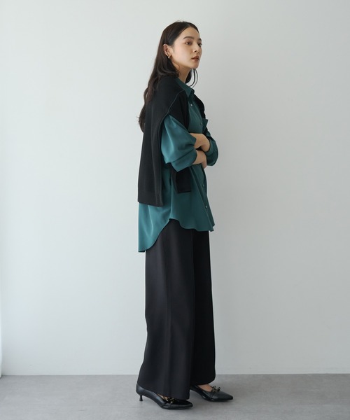YECCA VECCA(イェッカヴェッカ)の「イージーカットジョーゼットパンツ【セットアップ対応】(その他パンツ・レディース・アイボリー/ベージュ/ブラック・FREE)」の7枚目の写真