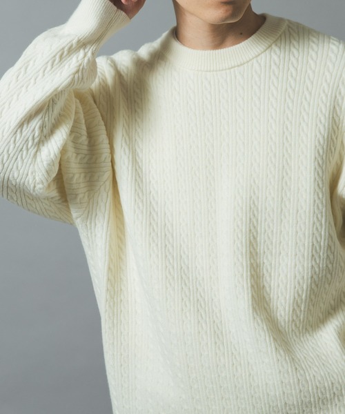 ITEMS URBANRESEARCH(アイテムズ アーバンリサーチ)の「ミニケーブルクルーネックニットプルオーバー(ニット/セーター・メンズ・ブラック/モカ/ホワイト/バーガンディー・MEDIUM/LARGE)」の22枚目の写真