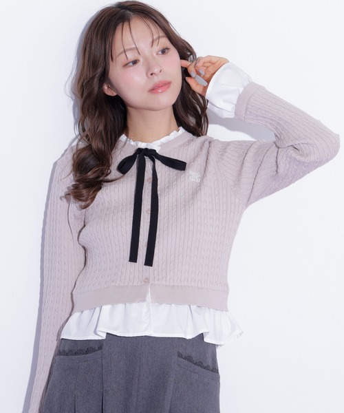 JILL by JILL STUART(ジルバイジルスチュアート)の「フリルカラーケーブルニット(ニット/セーター・レディース・ピンク/グレー/ネイビー・FREE)」の9枚目の写真