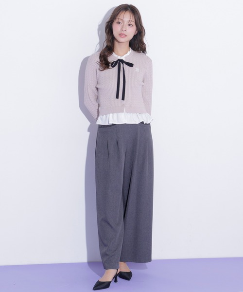 JILL by JILL STUART(ジルバイジルスチュアート)の「フリルカラーケーブルニット(ニット/セーター・レディース・ピンク/グレー/ネイビー・FREE)」の10枚目の写真