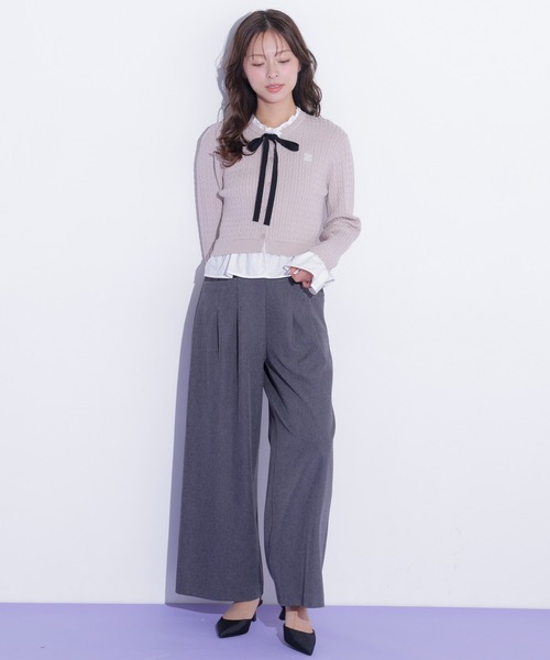 JILL by JILL STUART(ジルバイジルスチュアート)の「フリルカラーケーブルニット(ニット/セーター・レディース・ピンク/グレー/ネイビー・FREE)」の12枚目の写真