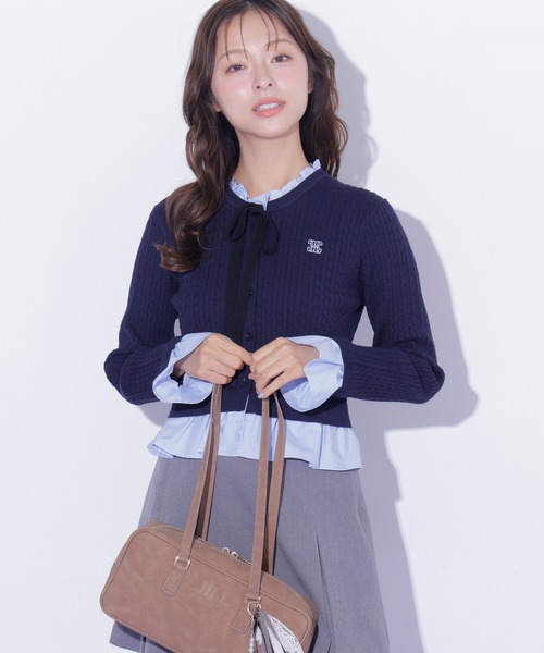 JILL by JILL STUART(ジルバイジルスチュアート)の「フリルカラーケーブルニット(ニット/セーター・レディース・ピンク/グレー/ネイビー・FREE)」の21枚目の写真
