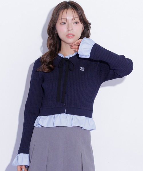 JILL by JILL STUART(ジルバイジルスチュアート)の「フリルカラーケーブルニット(ニット/セーター・レディース・ピンク/グレー/ネイビー・FREE)」の17枚目の写真